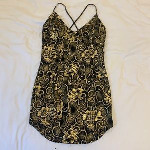 Black and gold party dress